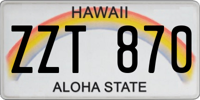 HI license plate ZZT870