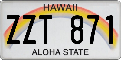 HI license plate ZZT871