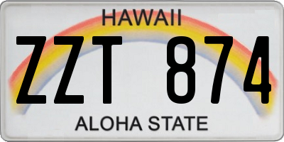 HI license plate ZZT874