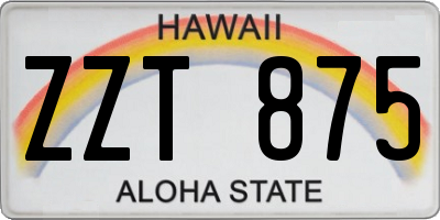 HI license plate ZZT875