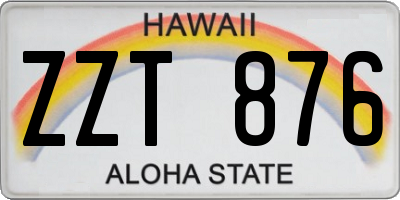 HI license plate ZZT876