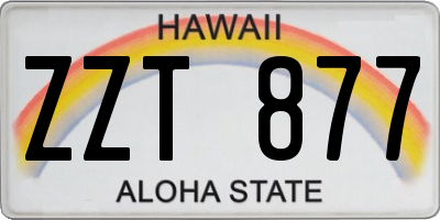 HI license plate ZZT877