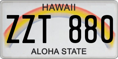 HI license plate ZZT880