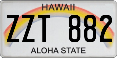 HI license plate ZZT882