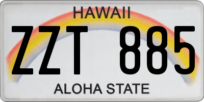 HI license plate ZZT885