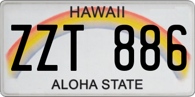 HI license plate ZZT886