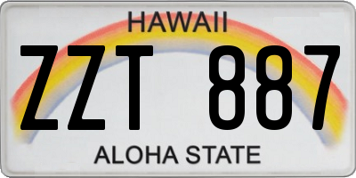 HI license plate ZZT887