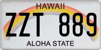 HI license plate ZZT889