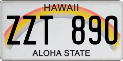 HI license plate ZZT890