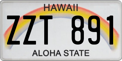 HI license plate ZZT891