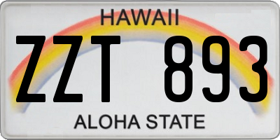 HI license plate ZZT893