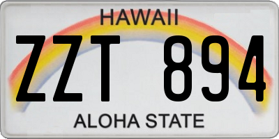 HI license plate ZZT894