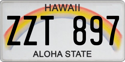 HI license plate ZZT897