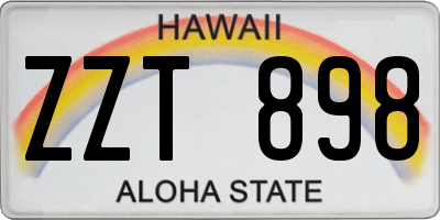 HI license plate ZZT898