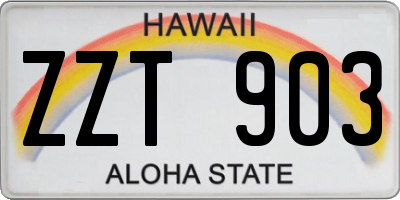 HI license plate ZZT903