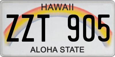 HI license plate ZZT905