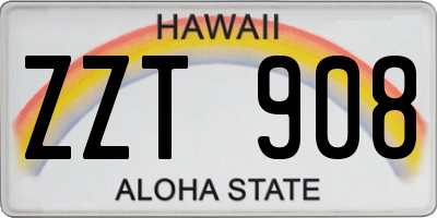 HI license plate ZZT908