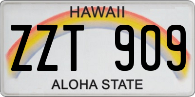 HI license plate ZZT909