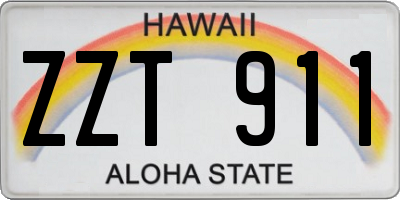 HI license plate ZZT911