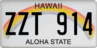 HI license plate ZZT914