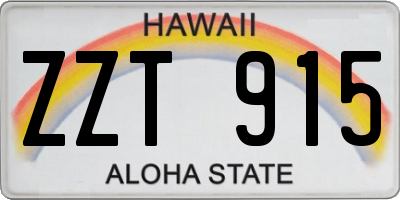 HI license plate ZZT915