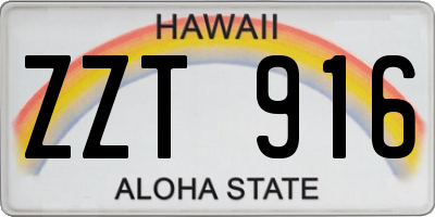 HI license plate ZZT916