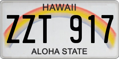 HI license plate ZZT917