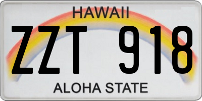 HI license plate ZZT918