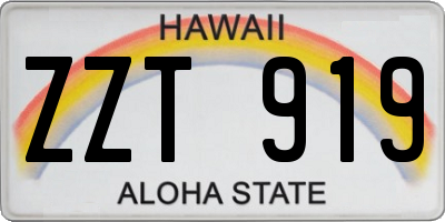 HI license plate ZZT919