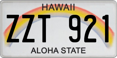 HI license plate ZZT921