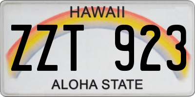 HI license plate ZZT923