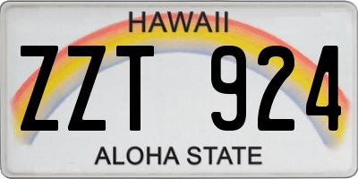 HI license plate ZZT924