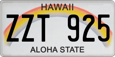 HI license plate ZZT925