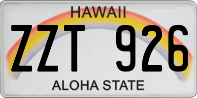 HI license plate ZZT926