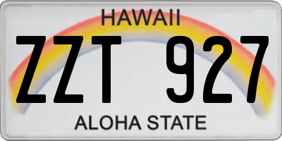 HI license plate ZZT927