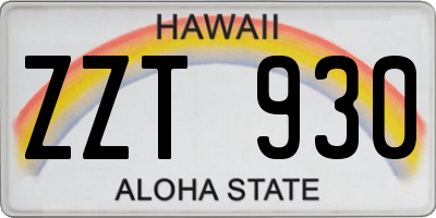 HI license plate ZZT930