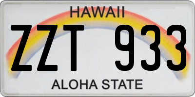 HI license plate ZZT933