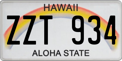 HI license plate ZZT934