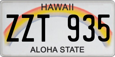 HI license plate ZZT935