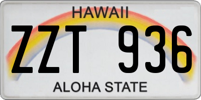 HI license plate ZZT936