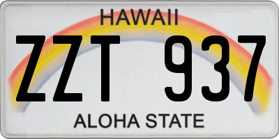 HI license plate ZZT937