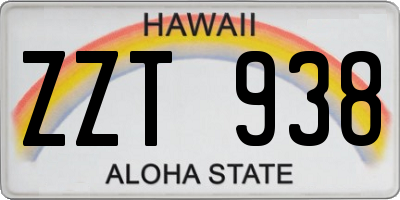 HI license plate ZZT938