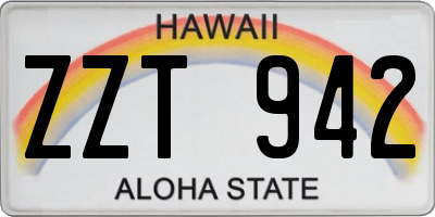 HI license plate ZZT942