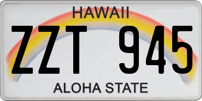 HI license plate ZZT945