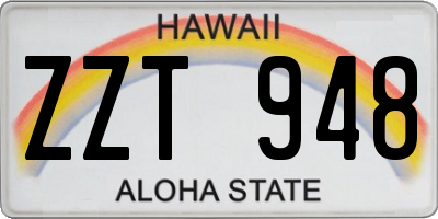 HI license plate ZZT948