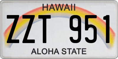 HI license plate ZZT951