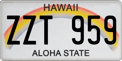 HI license plate ZZT959