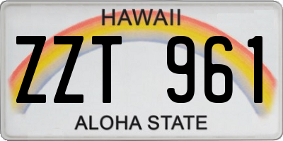 HI license plate ZZT961