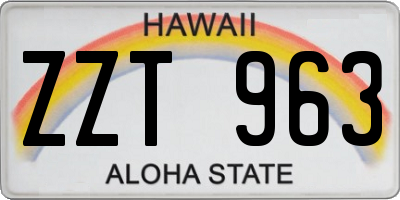 HI license plate ZZT963