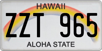 HI license plate ZZT965